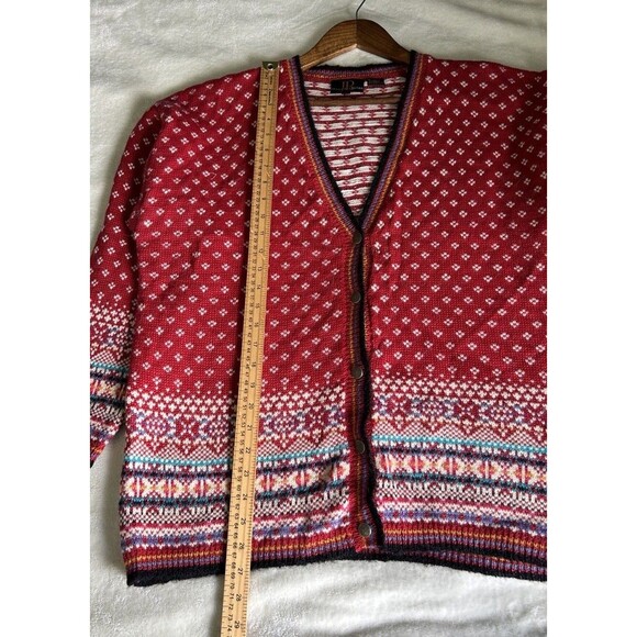 Jenny Buchanan Cardigan Large Sweater Wool Angora Nordic Icelandic Holidays - Picture 4 of 9